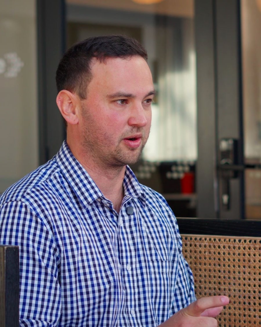 JP Neethling, Program Manager, mid-conversation